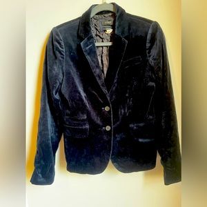 J Crew navy blue boyfriend velvet blazer- size 4T